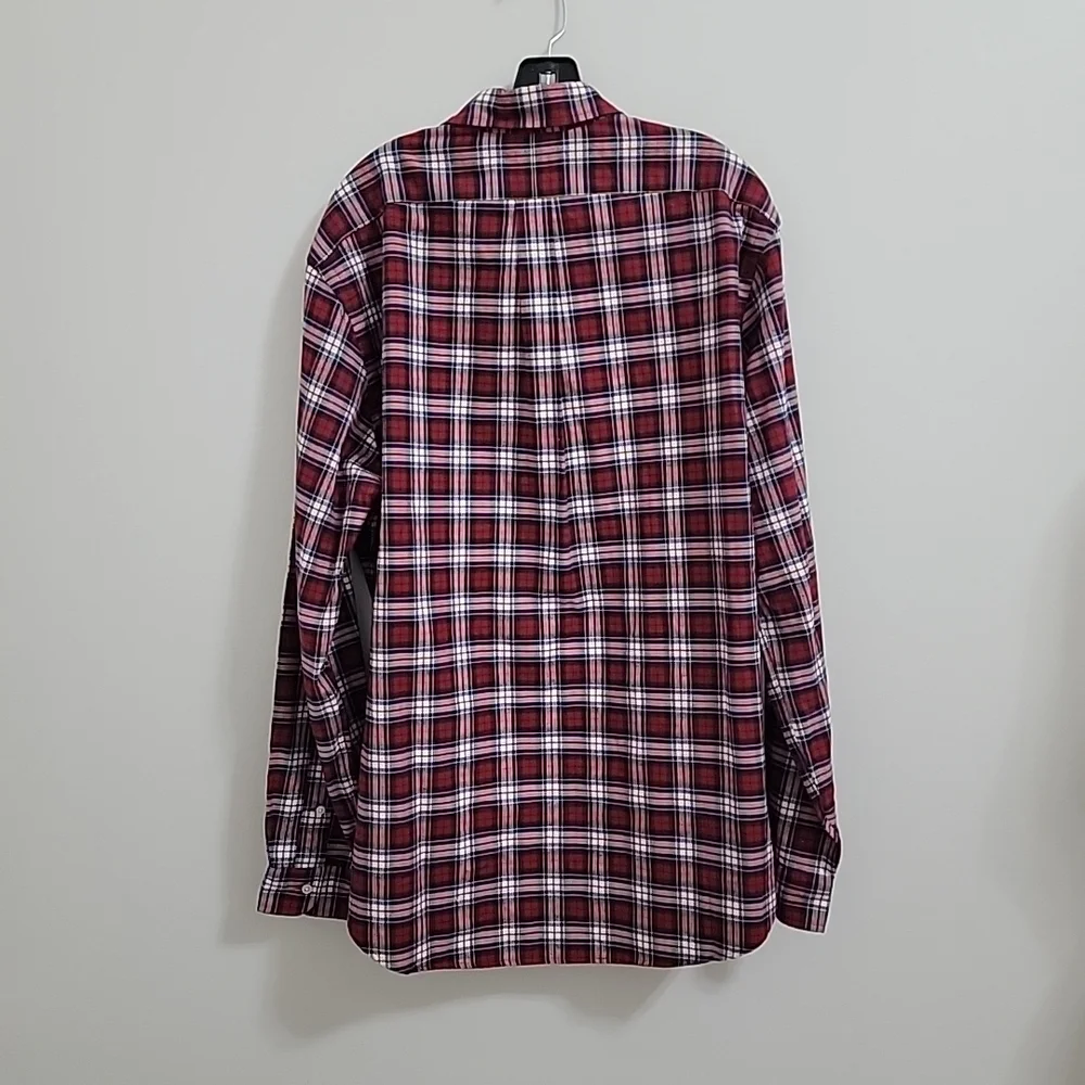POLO RALPH LAUREN Men Shirt Sz XL Regular Fit Red Button-Down Collar Cotton EUC
